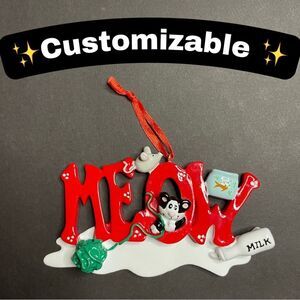 Personalized Customizable Meow Ornament 3D For Cats Pets Christmas Gift